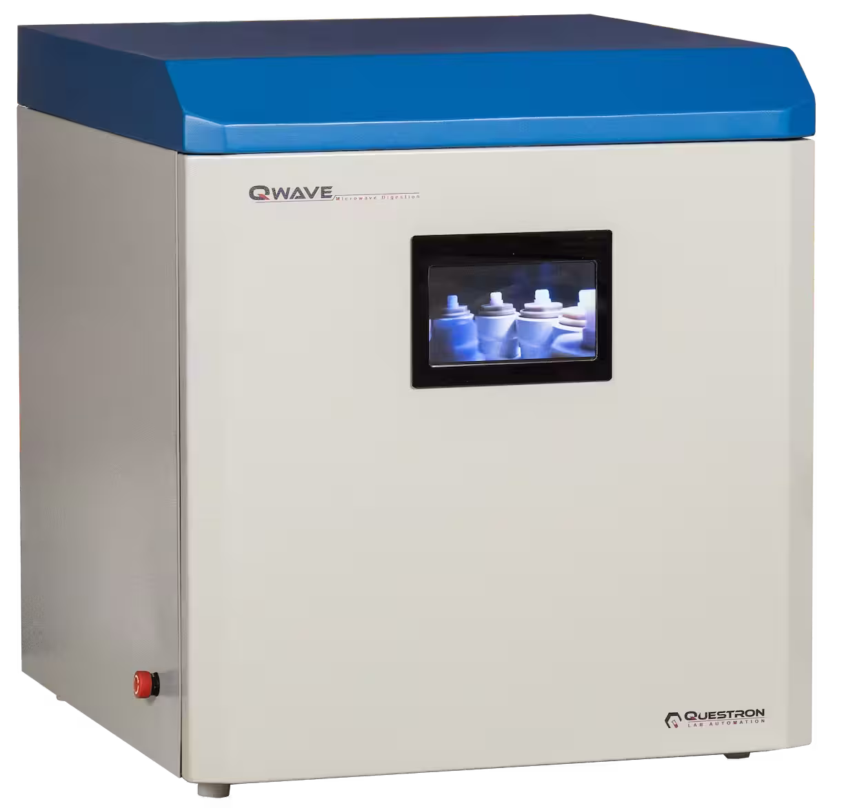 QWave mikrodalga yakma sistemi yan görünüm — Questron Technologies modüler tasarım